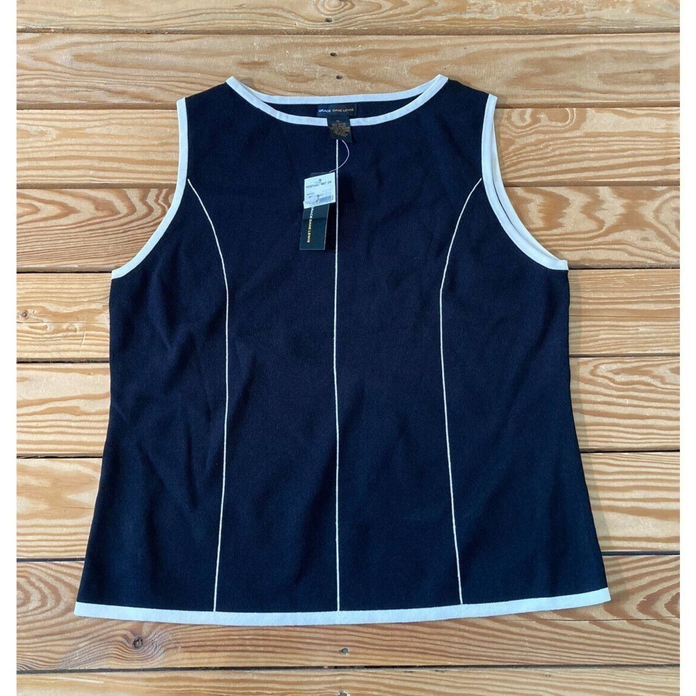 NWT Grace Dane Lewis Sleeveless Sweater Size XL Women’s Black